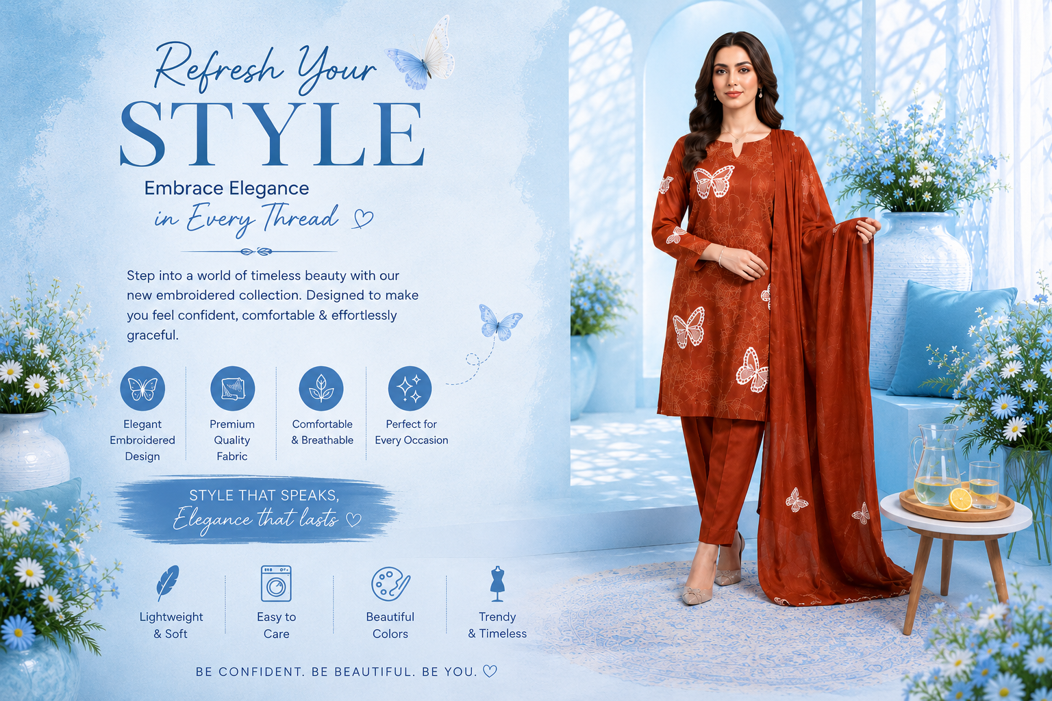 Refresh Your Style – Elegant Embroidered Lawn Collection