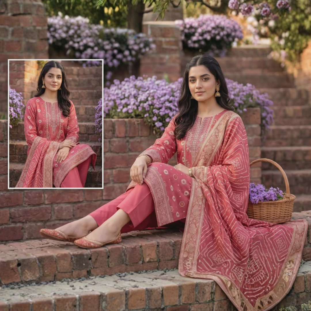 Mashaim Brand Digital Printed Lawn 3pc