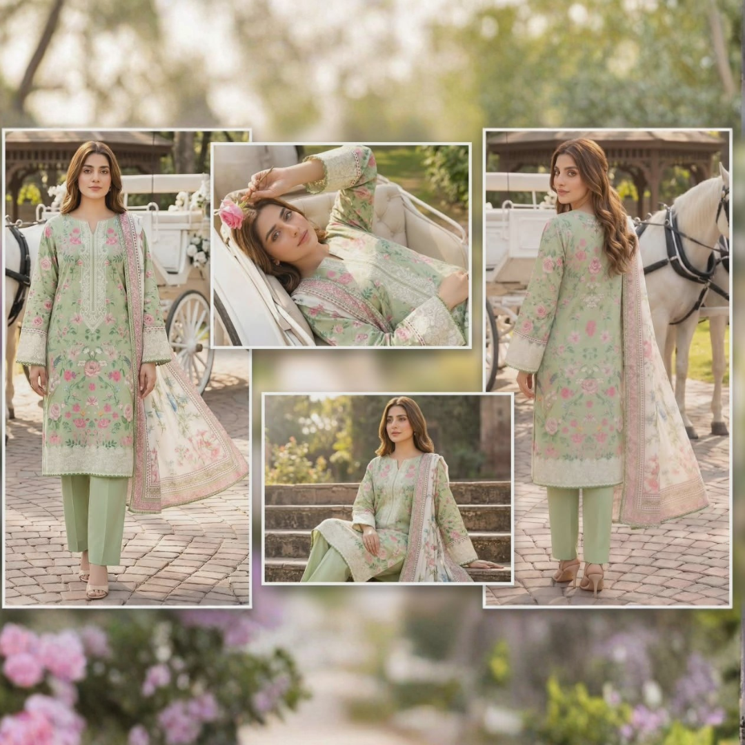 Mashaim Brand Digital Printed Lawn 3pc