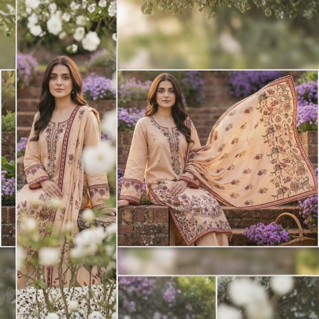 Mashaim Brand Digital Printed Lawn 3pc