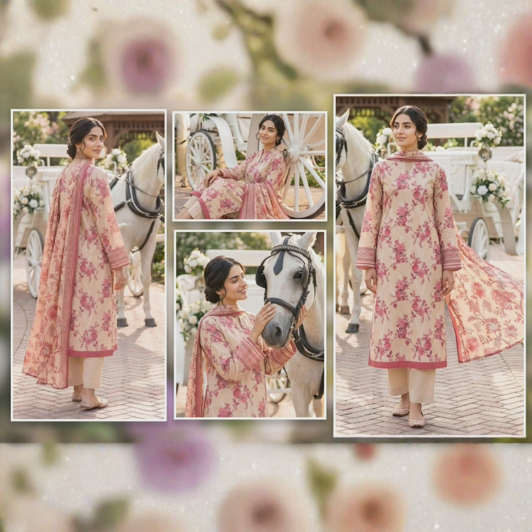 Mashaim Brand Digital Printed Lawn 3pc
