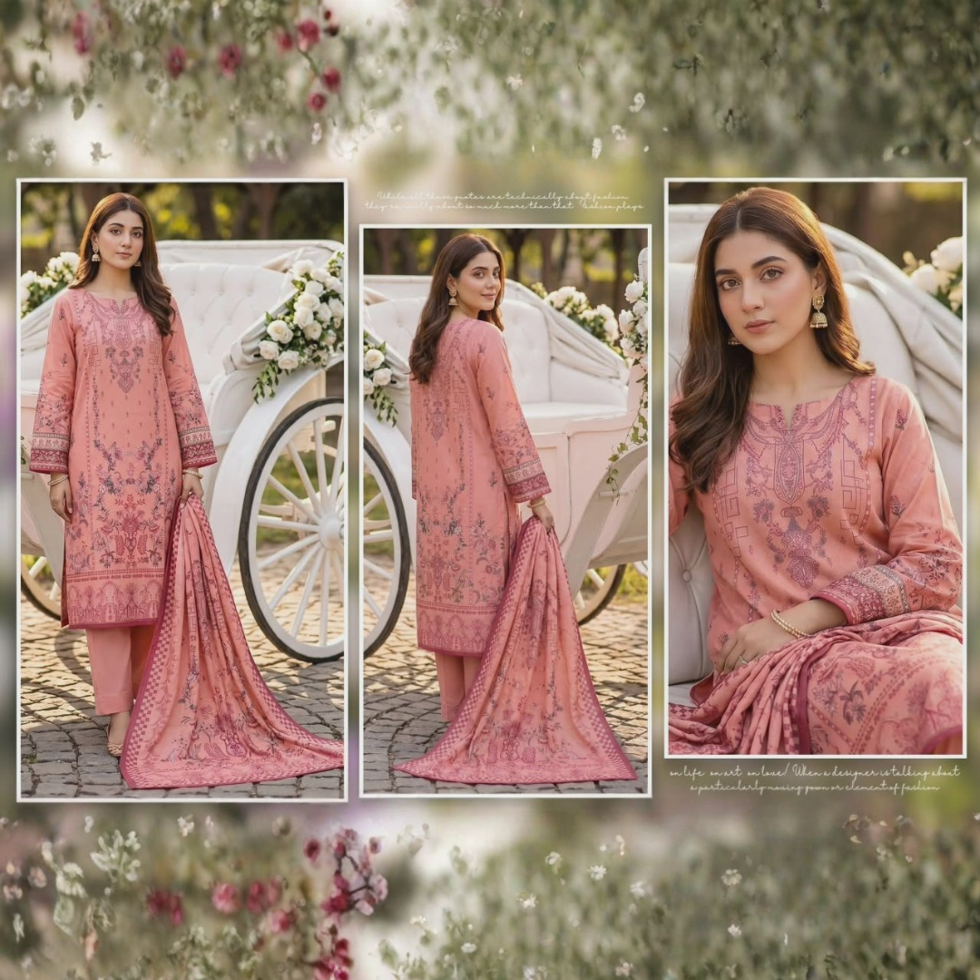 Mashaim Brand Digital Printed Lawn 3pc