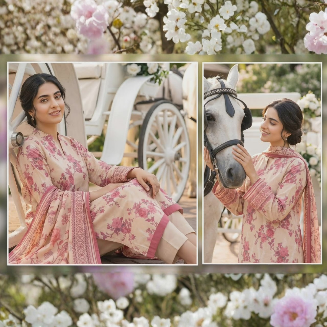 Mashaim Brand Digital Printed Lawn 3pc