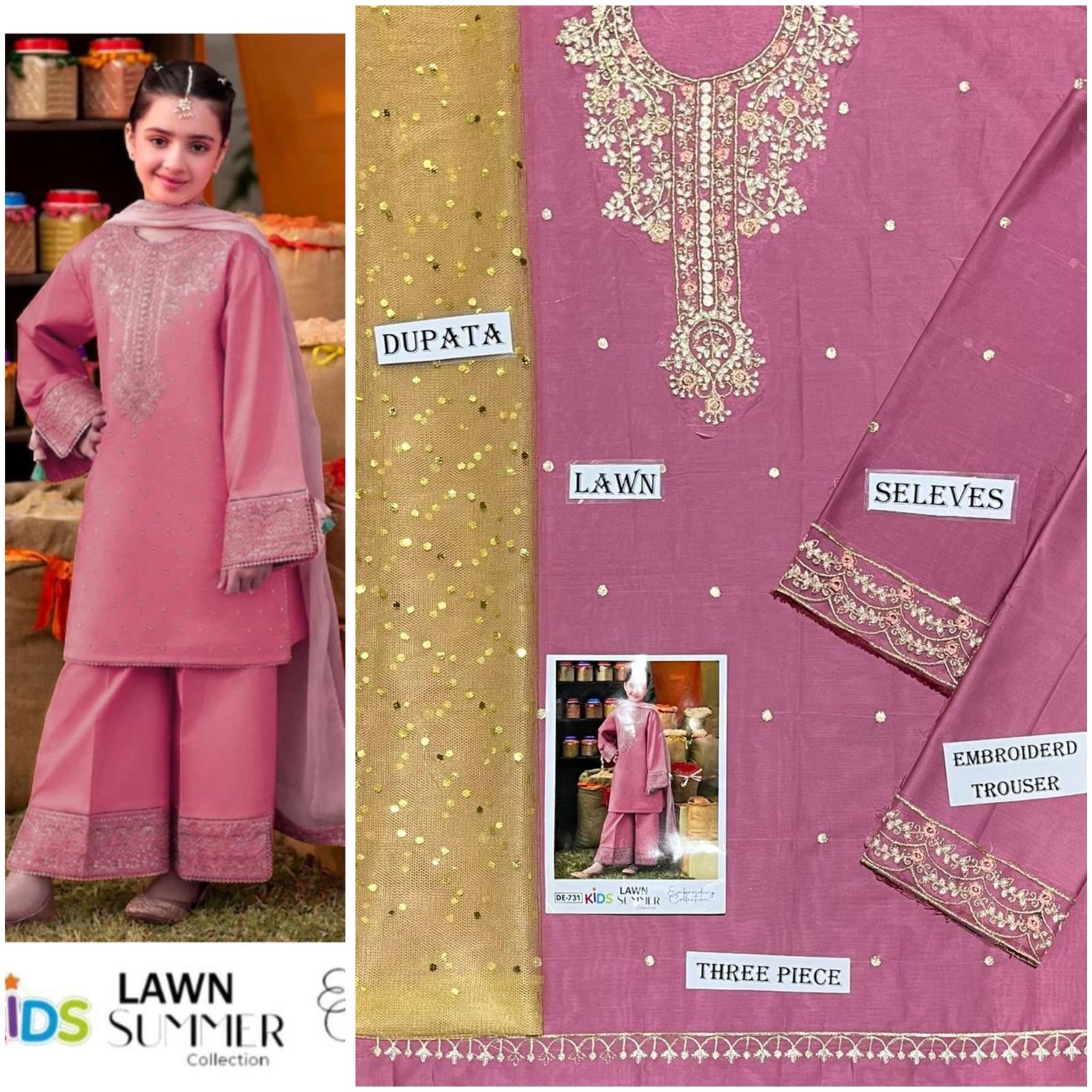Kids 3Pc’s Cotton - Lawn