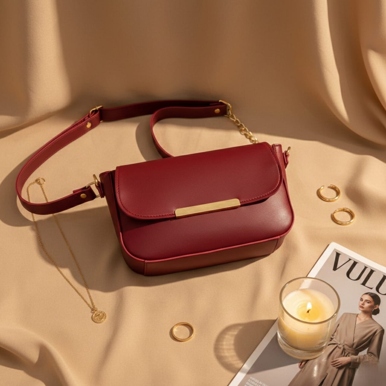 Elegant Saddle Crossbody Bag – Half Moon Sling Purse