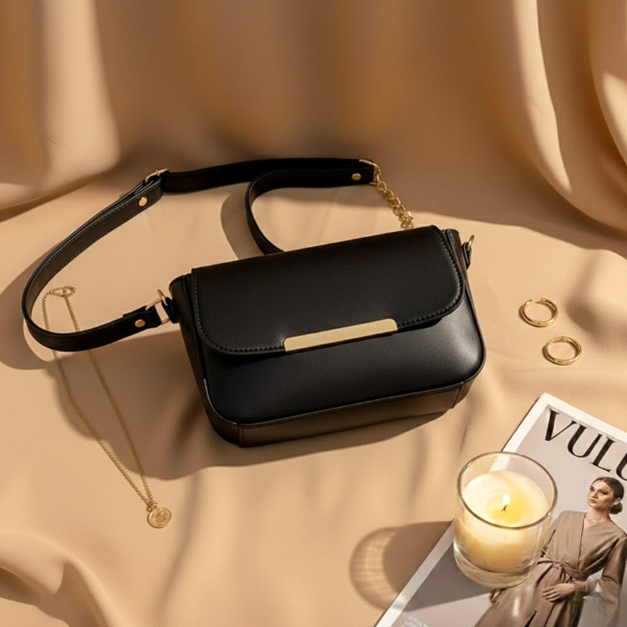 Elegant Saddle Crossbody Bag – Half Moon Sling Purse
