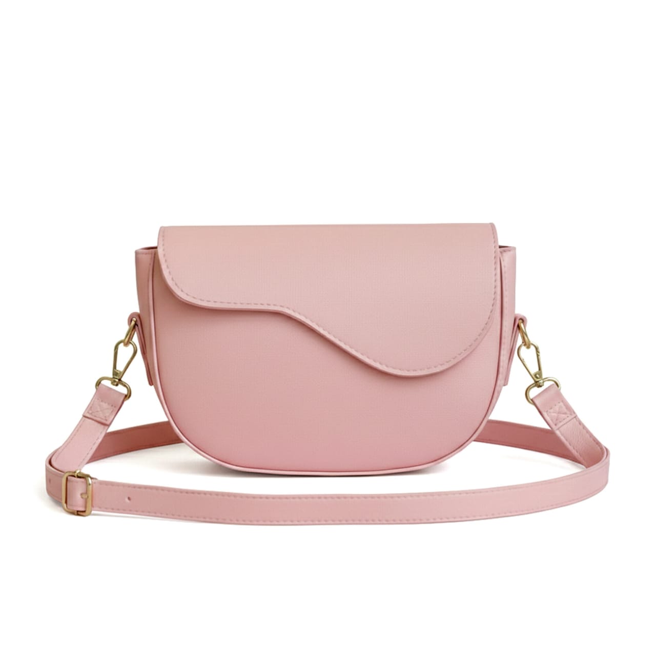 Women's Black Asymmetrical Flap Crossbody Bag