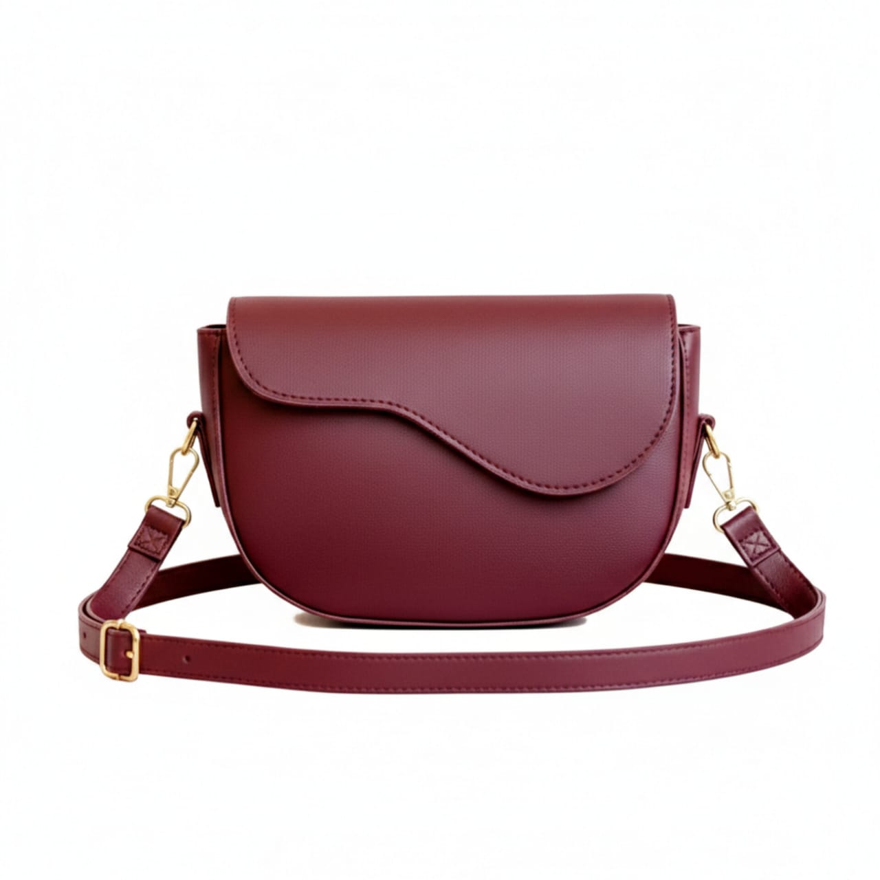 Women's Black Asymmetrical Flap Crossbody Bag