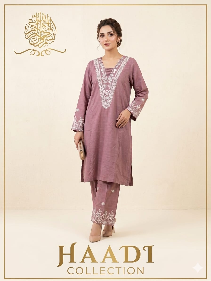 `✨ *ALHAMDULILLAH – HAADI COLLECTION NEW ARRIVAL* ✨ 🌹 *ELEGANT DUSTY MAUVE LUXURY EDITION*